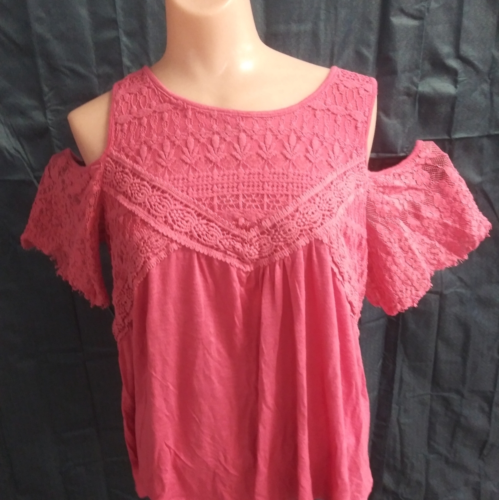 Exhilaration cold shoulder top